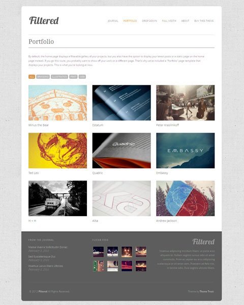 Filtered 2.0 Responsive WordPress Theme for Portfolio Page Filtered 2.0 Responsive WordPress Theme for Portfolio Page