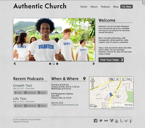 Authentic Church WordPress Theme Authentic Church WordPress Theme