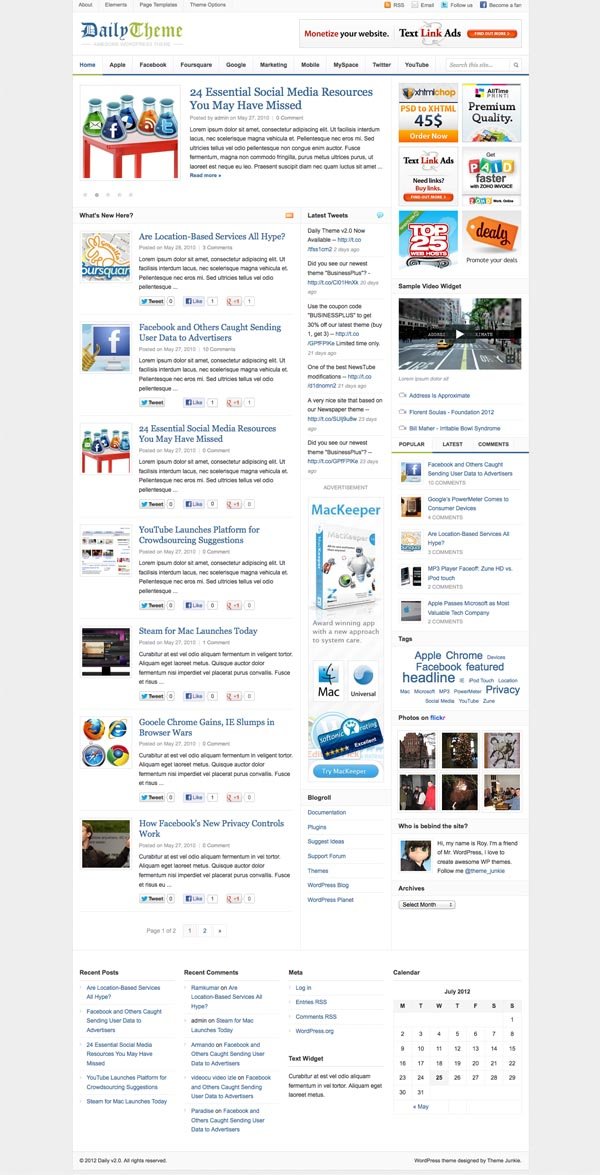 Daily Theme v2.0 for WordPress Magazine Daily Theme v2.0 for WordPress Magazine
