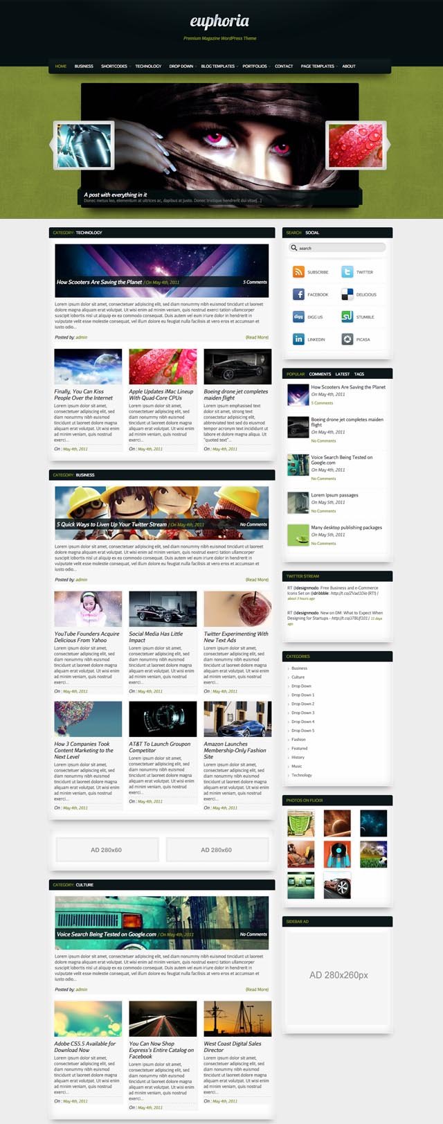 Euphoria WordPress Magazine Style Theme Euphoria WordPress Magazine Style Theme