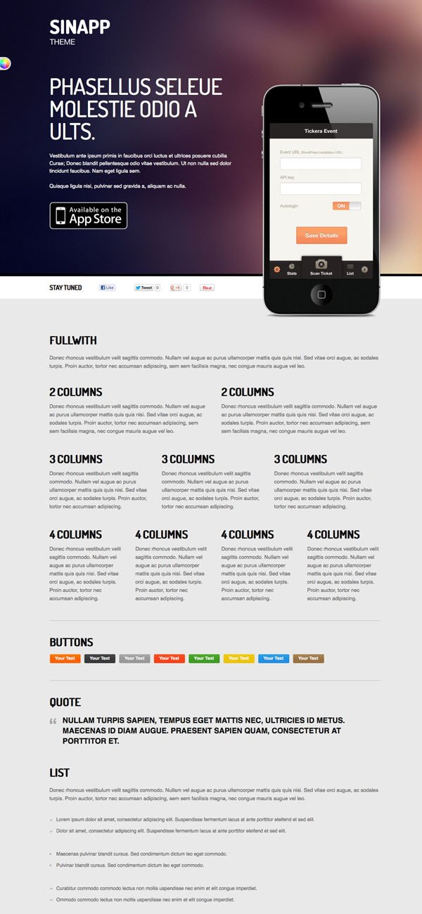 Sinapp WordPress iPhone App Theme Sinapp WordPress iPhone App Theme