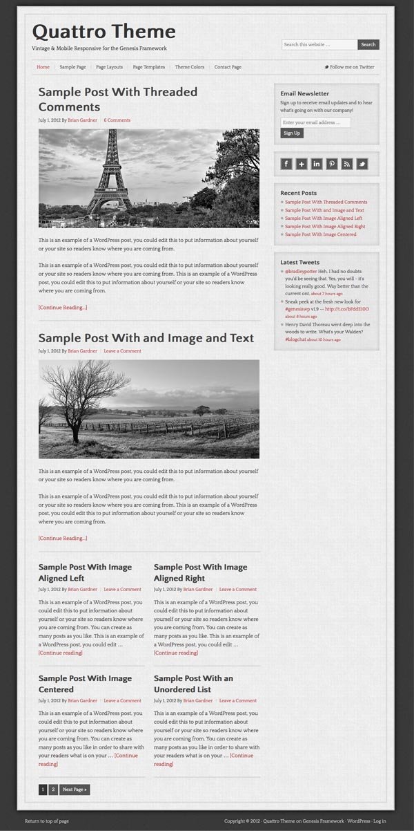 Quattro Mobile Responsive WordPress Theme Quattro Mobile Responsive WordPress Theme