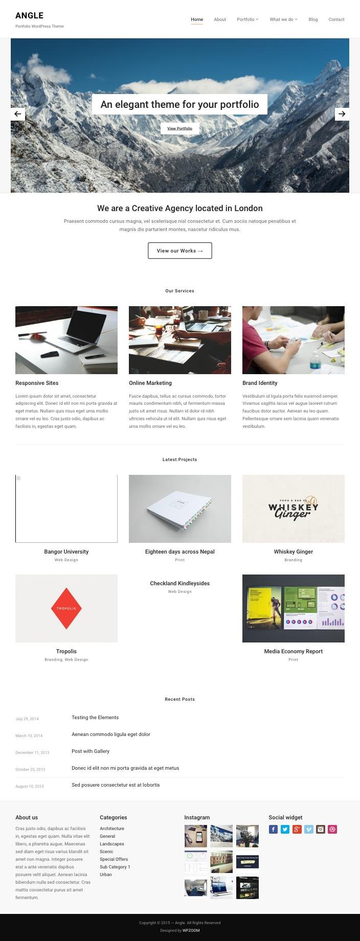 Angle WordPress Portfolio Module Theme