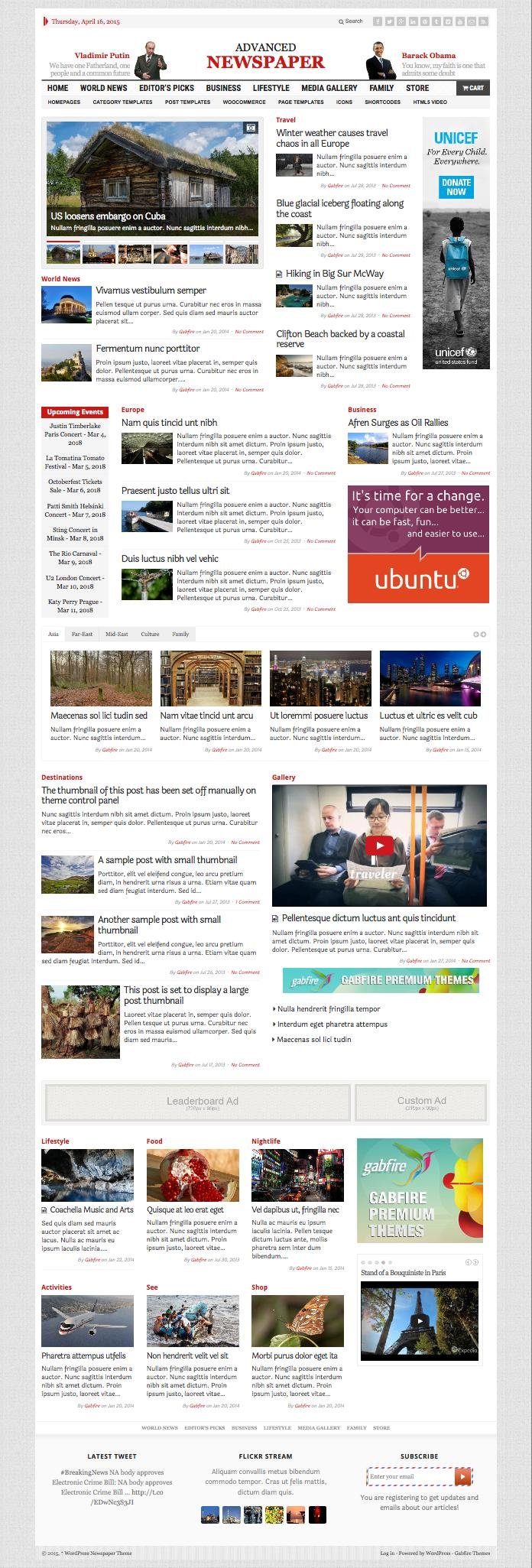 Advanced Newspaper WordPress Theme