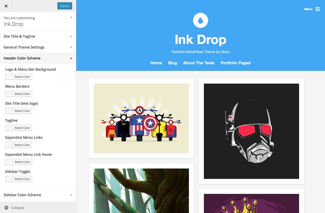 Ink Drop WordPress Portfolio Theme