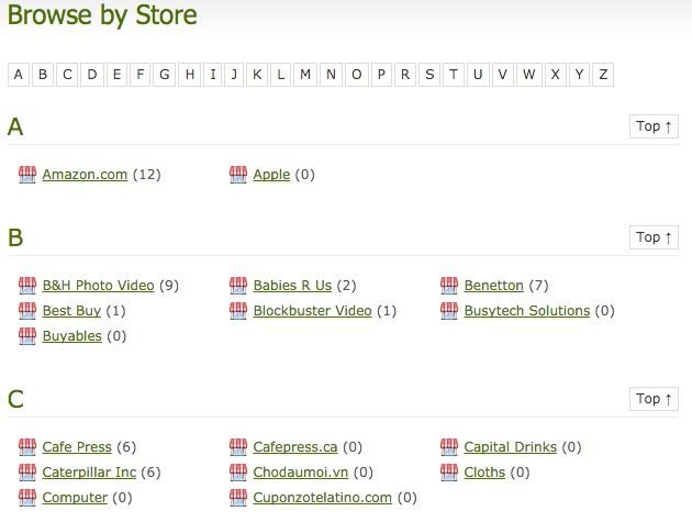 Coupon Store Page Template Coupon Store Page Template